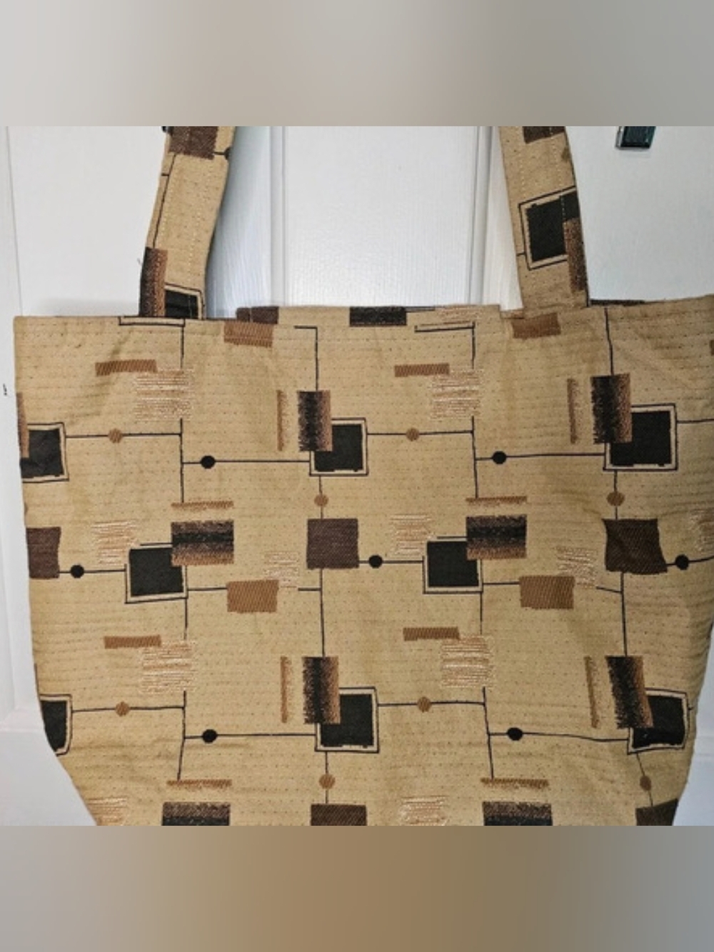Suruchi Geometric Tote in Brown & Tan OS - Picture 7 of 15